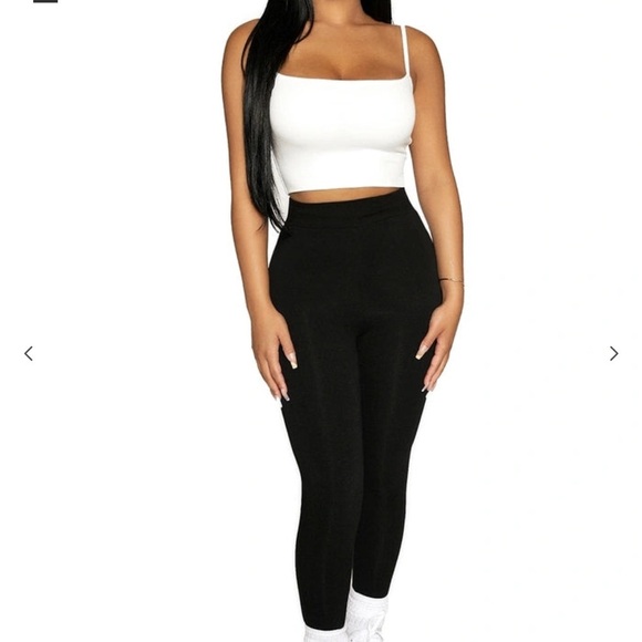 NAKED WARDROBE SOLID VIBES WHITE CROP TANK W GOLD DIOR NOT WAR METALLIC LOGO L - Picture 7 of 8